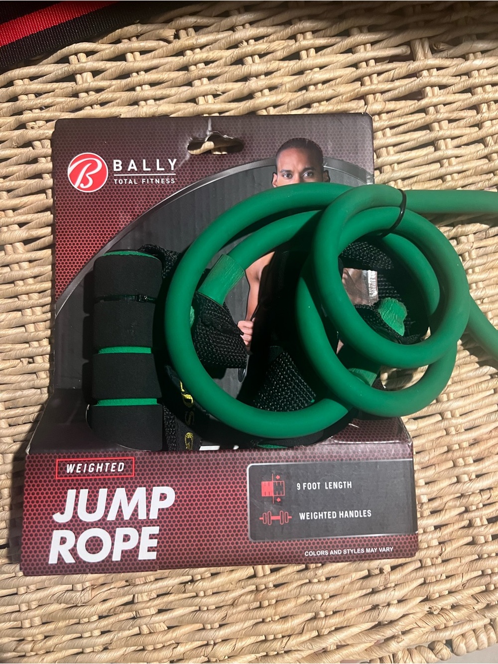 Bally Green Weighted Jump Rope with Black Foam Handles